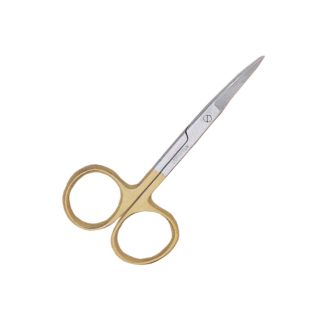 SMALL SCISSORS SS #905 CUTICLE SCISSOR STR' GOLD 3.5"