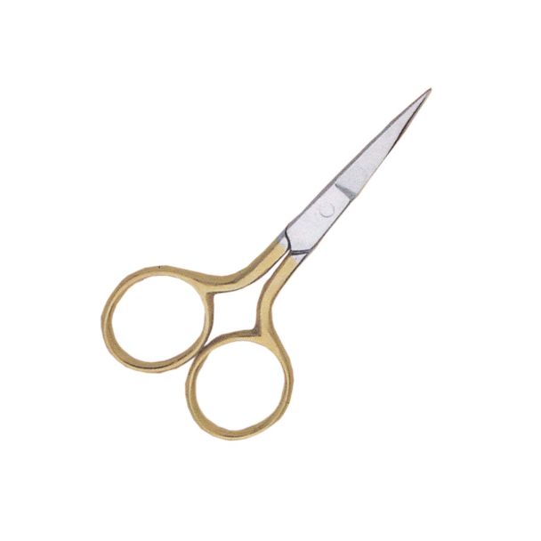 SMALL SCISSORS SS # 901 MOUSTACHE SCISSOR STR' GOLD 3.5"